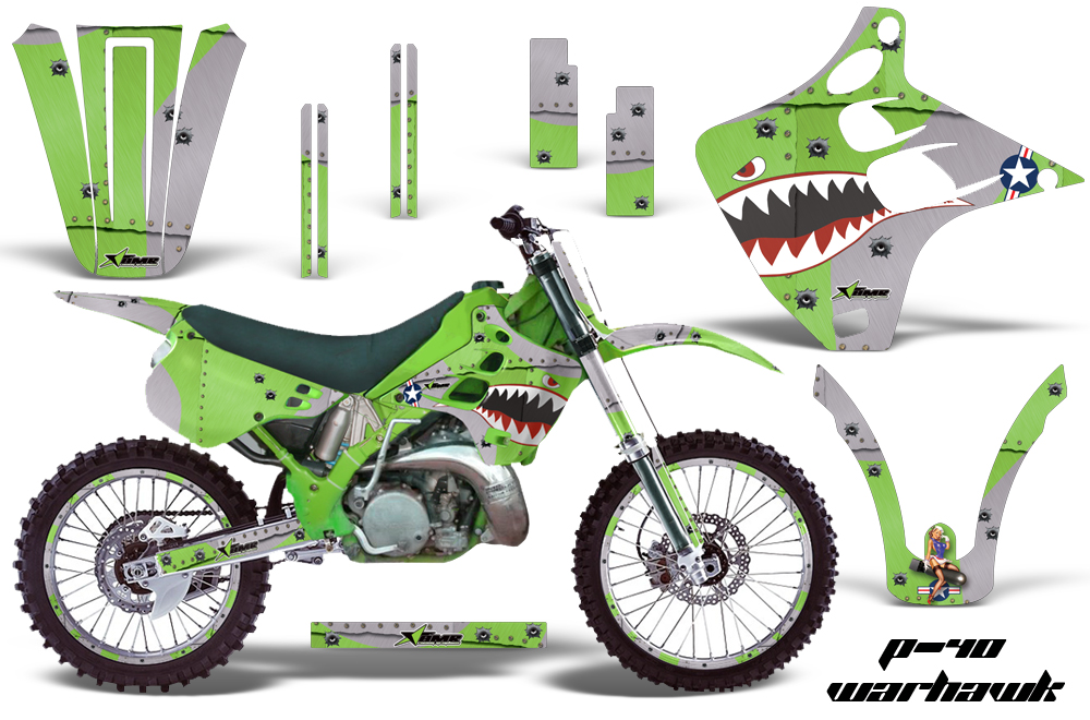 Kawasaki KX125 KX250 90-91 Graphics Kit P40 Warhawk G NPs